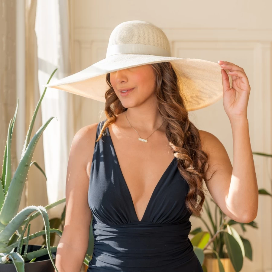 Eugenia Kim 'Sun Kissed' Ivory Sun Hat for Women - Sunny Summer Wide Brim Beach Hat