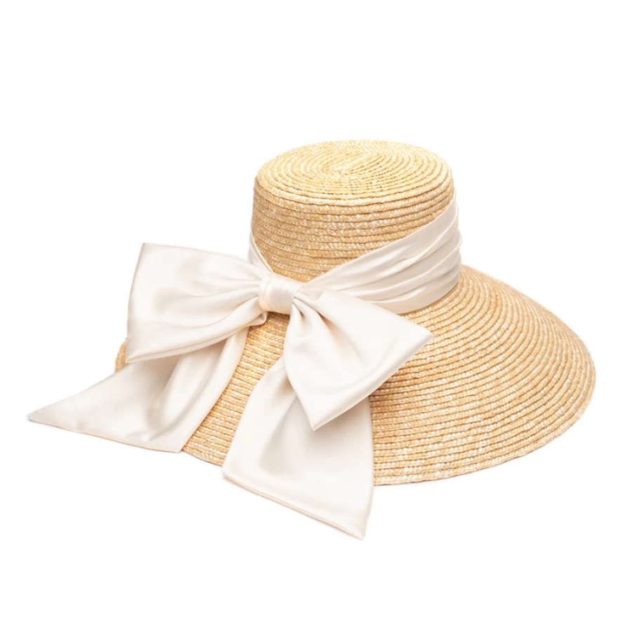 Eugenia Kim Mirabel Women's Neutral Satin Bow Hat