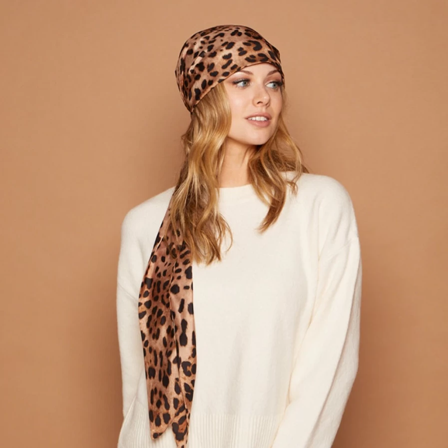 Eugenia Kim Gigi Leopard Print Hat for Women in Camel/Black