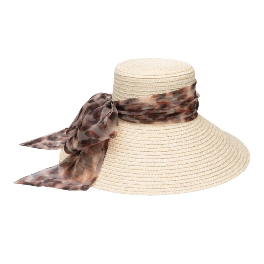 Eugenia Kim Mirabel Ivory Women's Hat with Leopard Bow