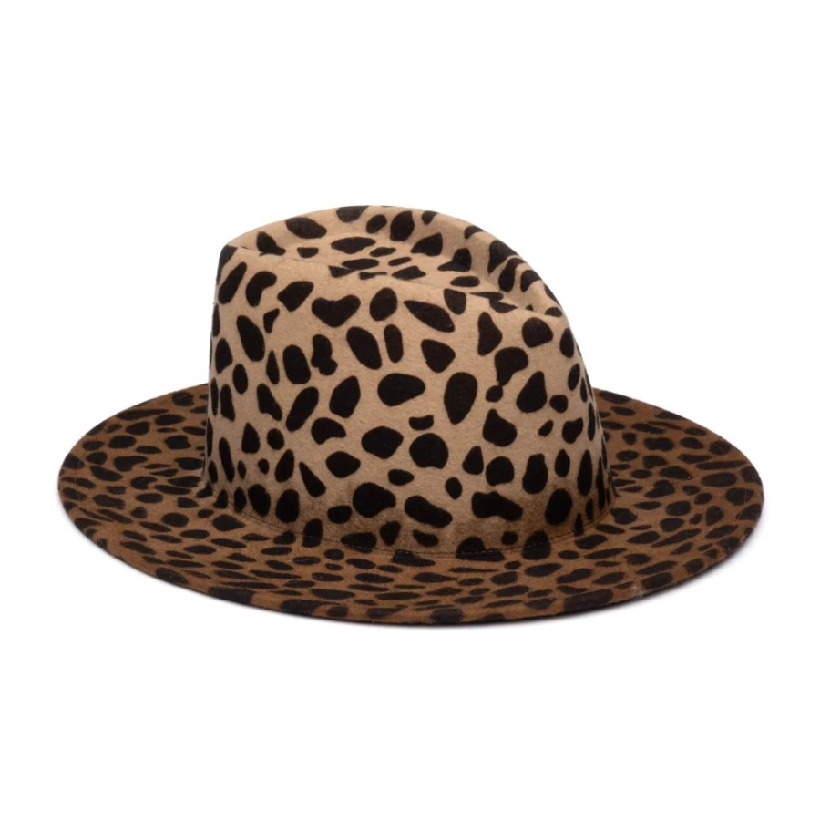 Eugenia Kim Women's Blaine Leopard Print Hat in Camel/Brown