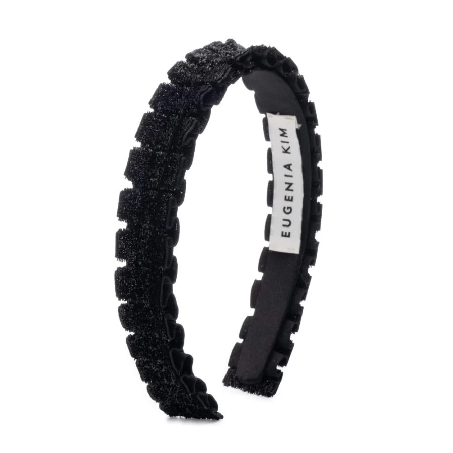 Eugenia Kim Rafaela Metallic Velvet Headband in Black for Women