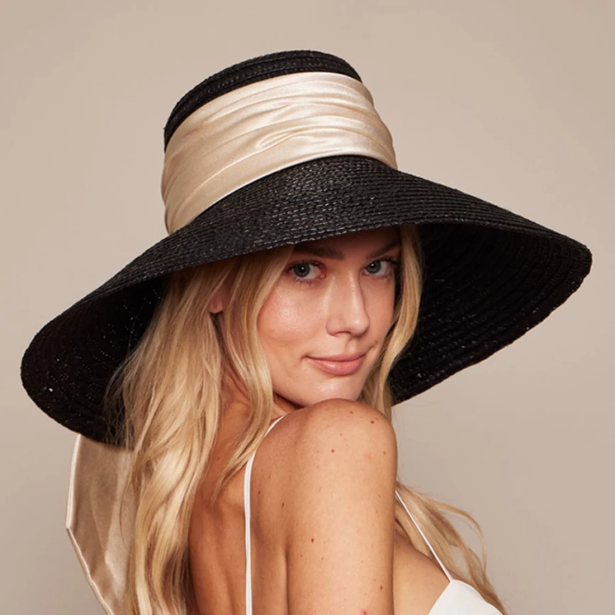 Eugenia Kim Mirabel Women's Black Satin Tail Hat