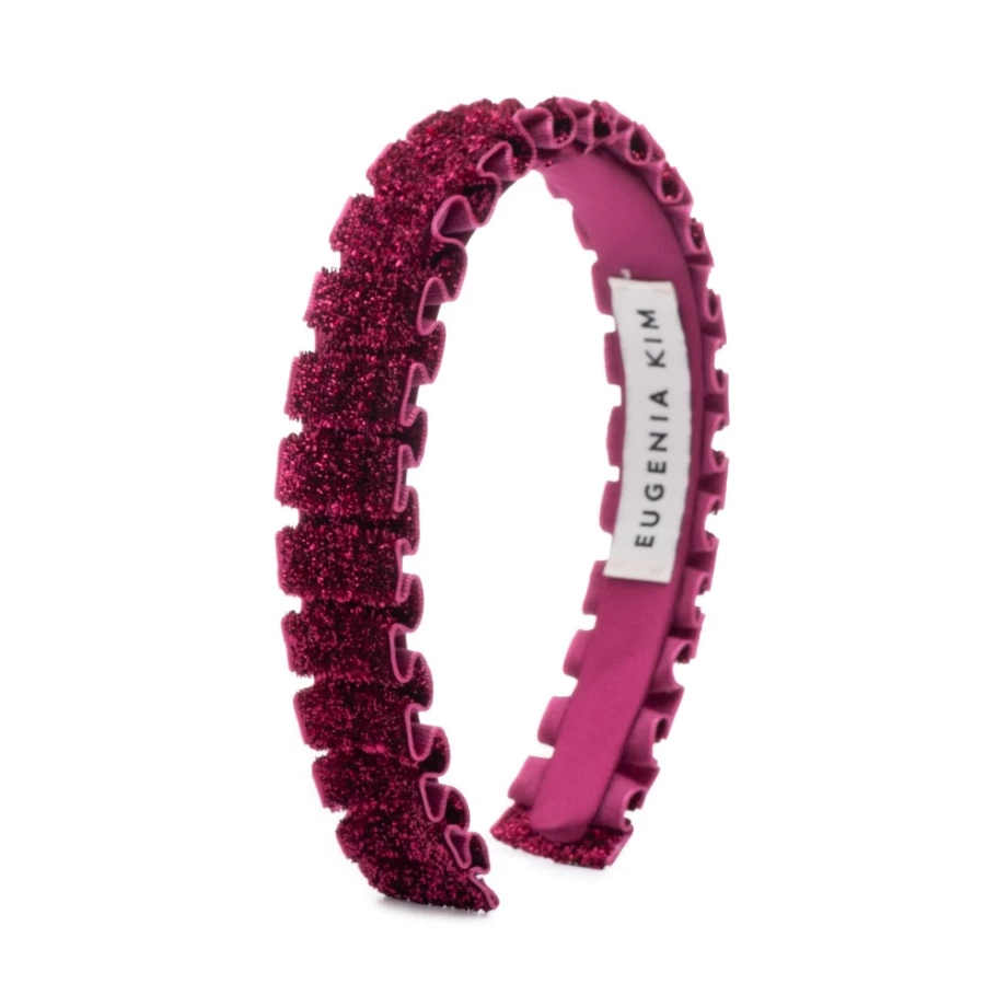 Eugenia Kim Rafaela Fuchsia Metallic Velvet Headband for Women