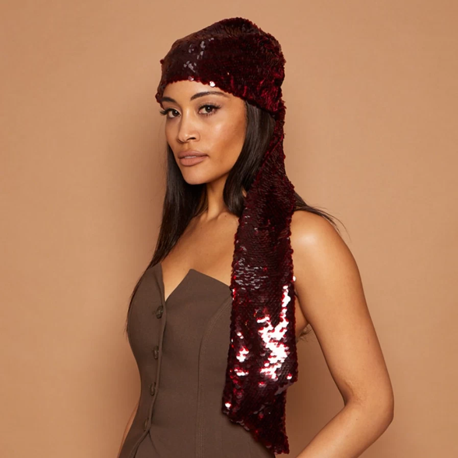 Eugenia Kim Gigi In Paillette Bordeaux Women's Fashion Hat