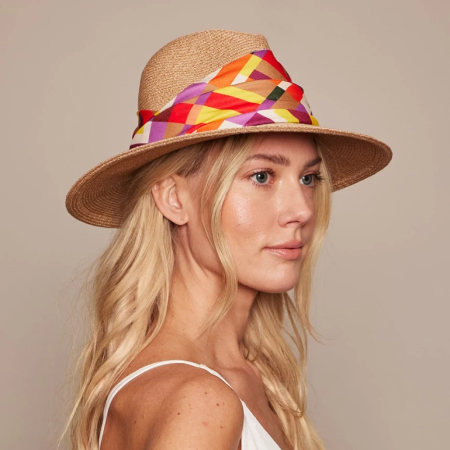 Eugenia Kim Women's Courtney Geo-Print Band Hat in Sand