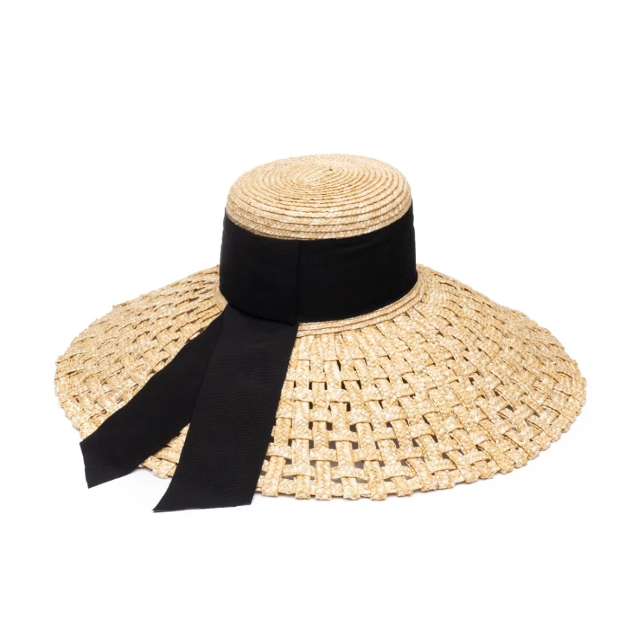Eugenia Kim Mirabel Neutral Straw Basket Weave Hat for Women