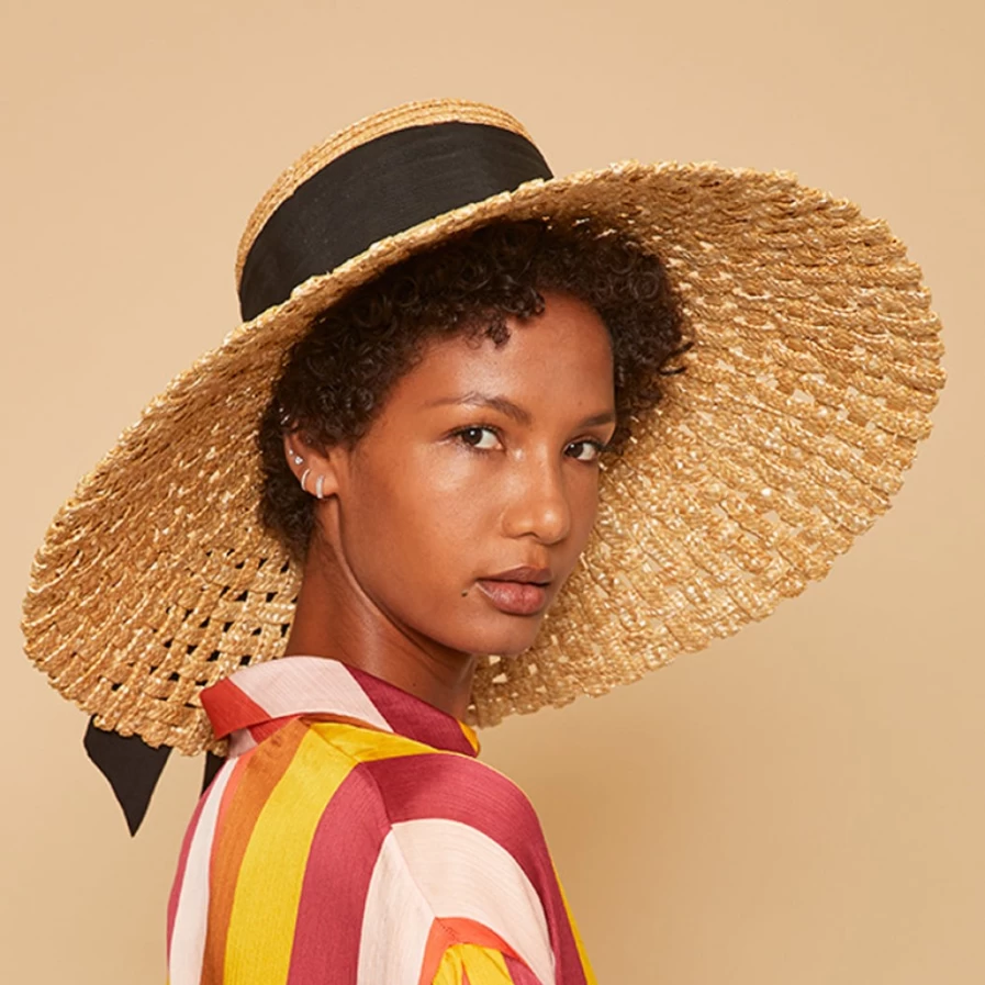 Eugenia Kim Mirabel Neutral Straw Basket Weave Hat for Women