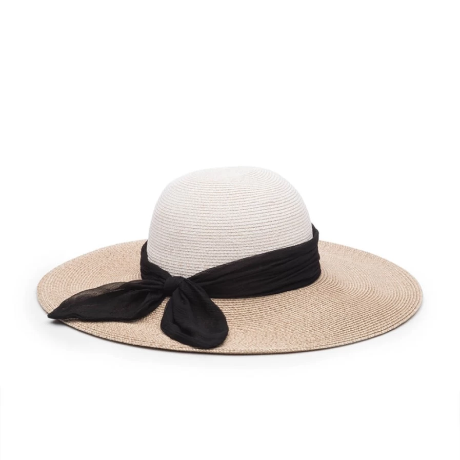Eugenia Kim Women's Neutral Honey In Bone/Sand Hat With Black Scarf