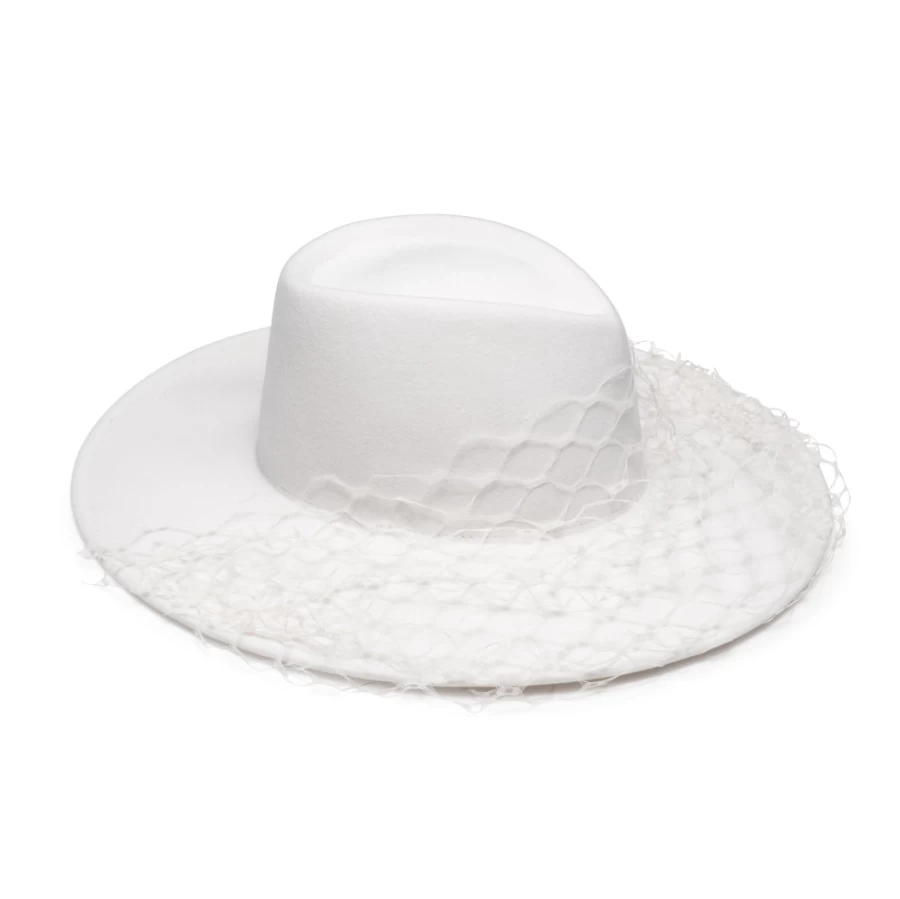 Eugenia Kim Women's Winter White Harlowe Asymmetric Veil Wedding Headpiece