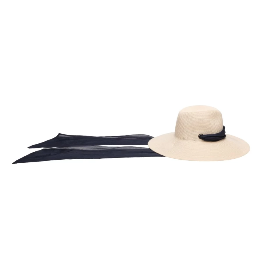 Eugenia Kim Women's Ivory Cassidy Scarf - Navy Trim Woven Wrap