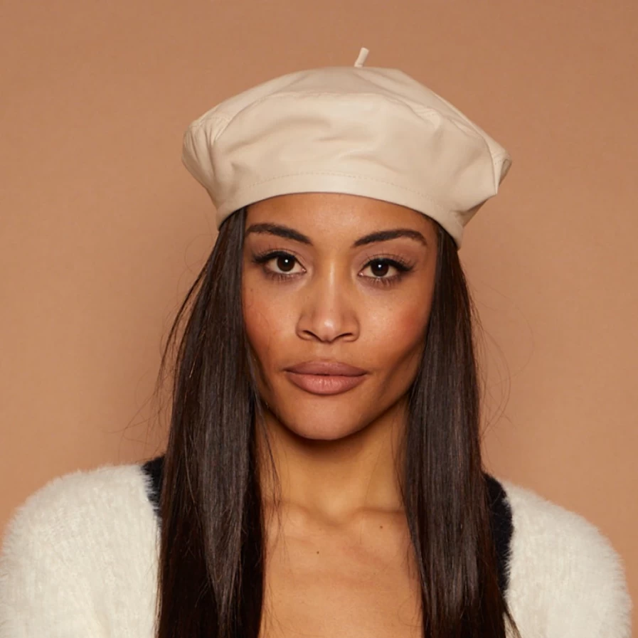 Eugenia Kim Women's Off White Leather Carter Hat
